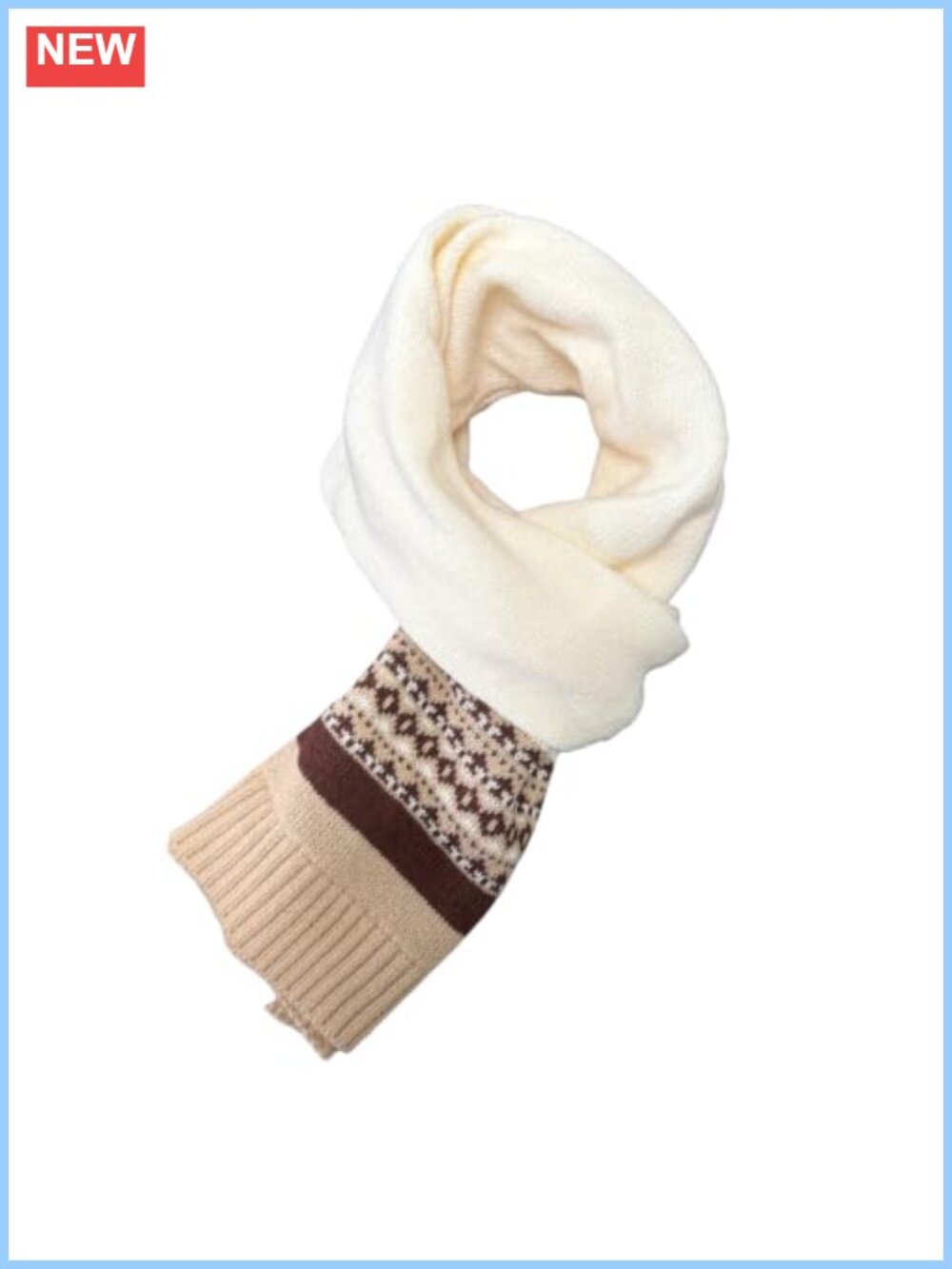 Geometric Knit Winter Scarf 100% Polyester Unisex 68x12